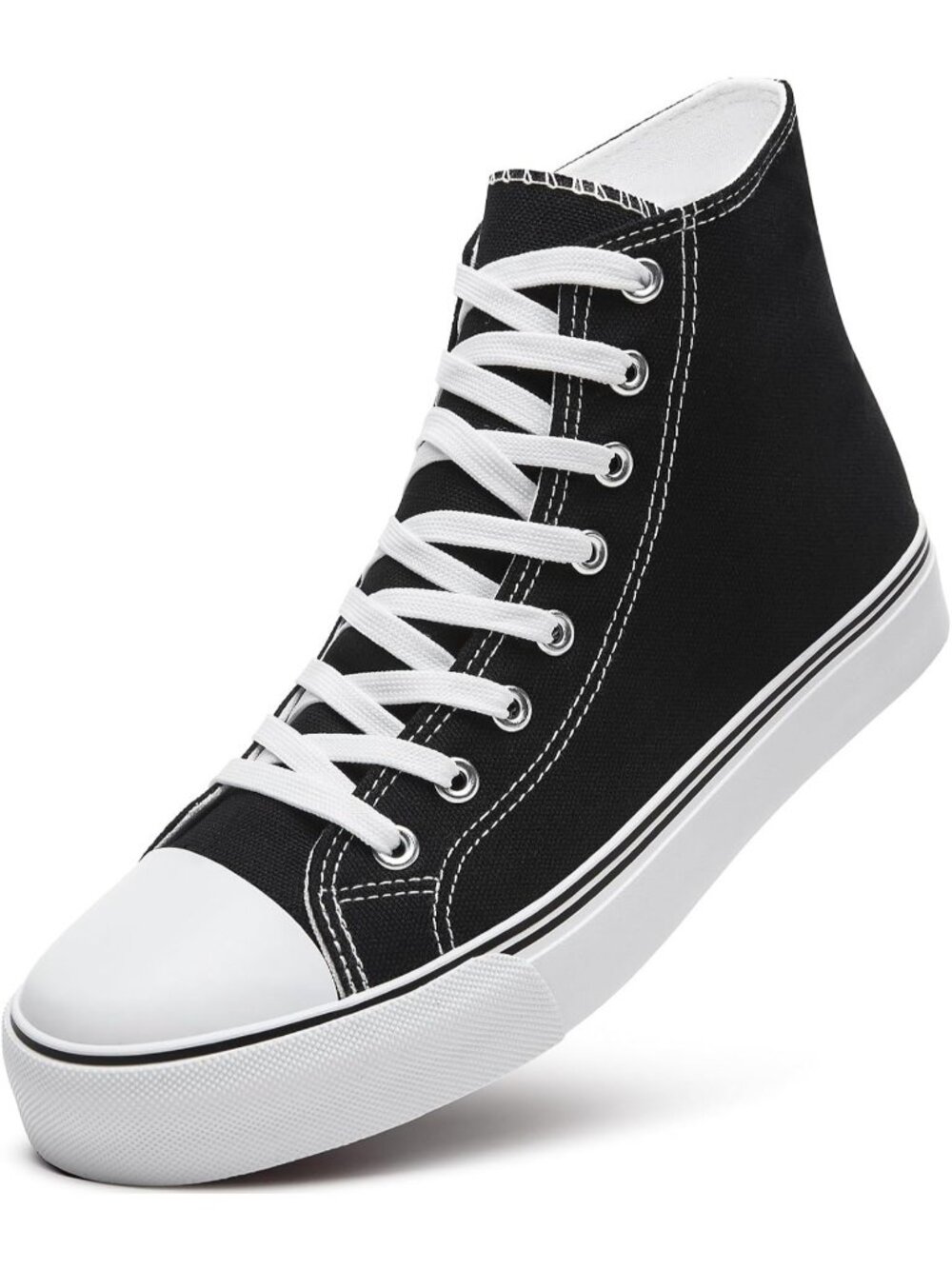 Men's Black Tennis Shoes Classic Lace Up High  Top Athletic Running Sneakers